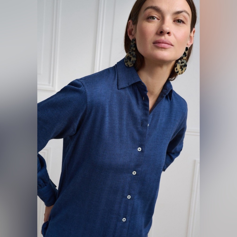Farinaz Taghavi Lightweight Denim wrap Shirt | New without Tags